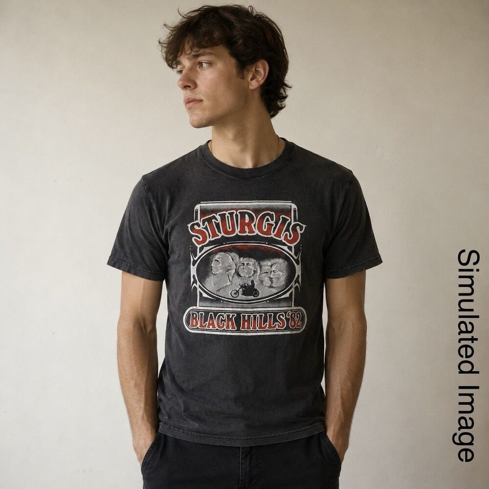 Vintage 1982 Sturgis Black Hills T Shirt Sneakers Tag M Fits XS Biker Tee